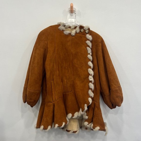 Shearling & Suede Western Jacket /Poncho - Size M/L - Picture 1 of 6